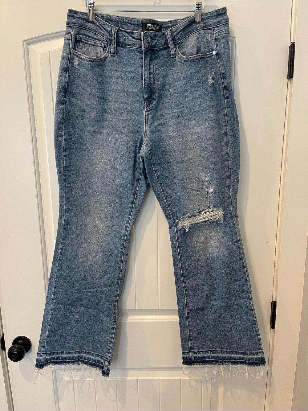 Judy Blue Light Blue Distressed Flare Jeans